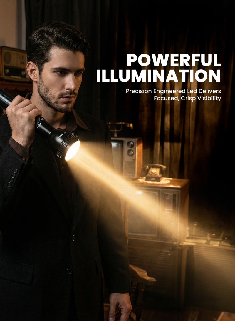 Team Rechargeable LED Flashlight  – Ultra Long Range 1200–1500m, Aircraft‑Grade Aluminum, Water & Shock Resistant, High‑Power Tactical Torch for Camping, Emergency, Outdoor & Security Use - Image 2